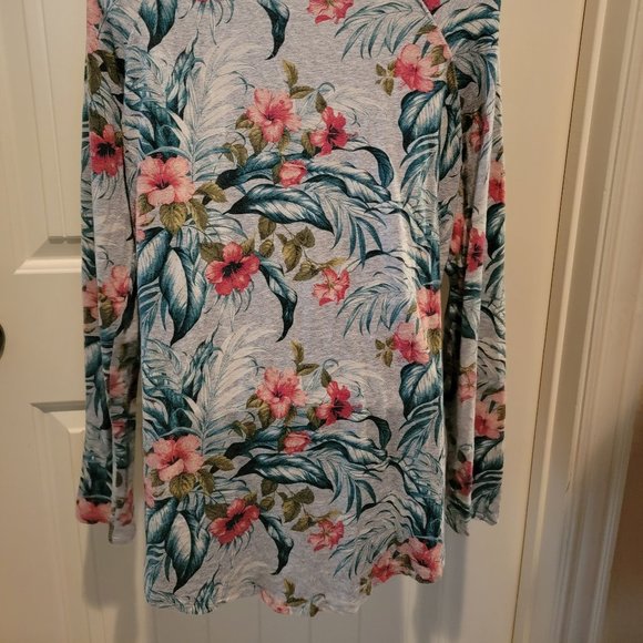 Tommy Bahama Womens Gray Hibiscus 1/4 Zip Long Sleeve Top Size S - Picture 8 of 9